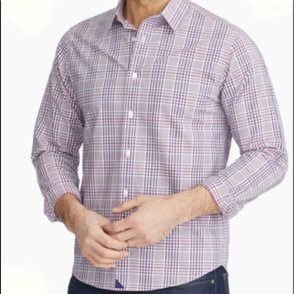 UNTUCKit Reventon Plaid Wrinkle Free Slim Fit Long Sleeve Sz L